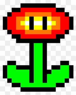 Minecraft Building Ideas Pixel Art - Fire Flower Pixel Art