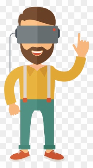 Guy With Vr Headset - Visual Reality Cartoon - Free Transparent PNG Clipart  Images Download