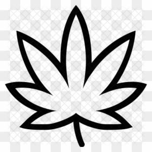 Cannabis Icon - Weed Leaf Outline Png