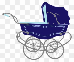 Baby Blue Carriage Infant Pram Stroller Tr - Baby Stroller Png