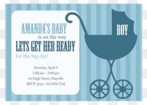 Pram Baby Shower Invitations Astonishing Stroller Baby - Retro Pram Boy Baby Shower Invitations