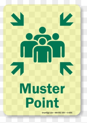 Muster Point Glow In The Dark Emergency Exit Sign - Area Of Refuge Icon
