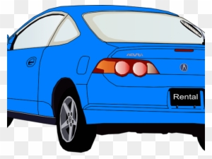 Blue Car Clipart Back Car - Back Of Car Clipart