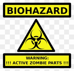 Zombie Parts Warning Label Vector Image - Zombie Hazard Sign