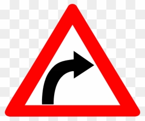 Warning Sign Traffic Sign Driving Road - Right Hand Curve Sign