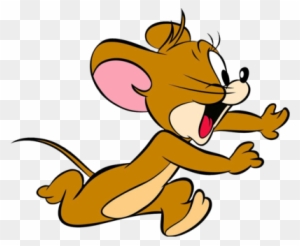 Tom And Jerry Logo Sticker - Jerry Running From Tom