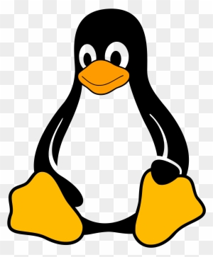 Linux Penguin Clipart - Logo With Penguin Sitting Down