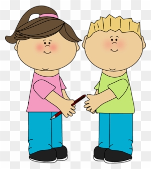School Kids Sharing Clip Art Image School Kids Sharing - Kind To Your ...