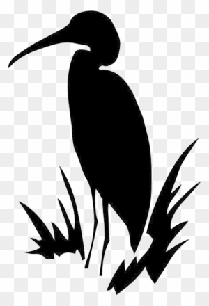 Blue Heron Clipart Silhouette Pencil And In Color Blue - Black And ...