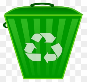 Green Clipart Recycle Bin - Garbage Can Clip Art
