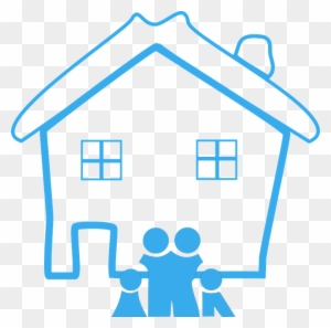 Home Family House Design Happy Blue Pictogram - Family Clip Art