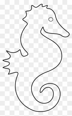 Seahorse Clip Art - Outline Of A Seahorse
