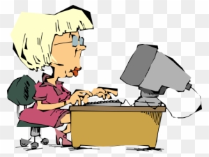 Secretary Clip Art - Computer Clip Art