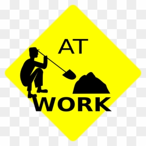 Men At Work Black & Yellow Sign Clip Art At Clker - Yellow And Black Men At Work Sign