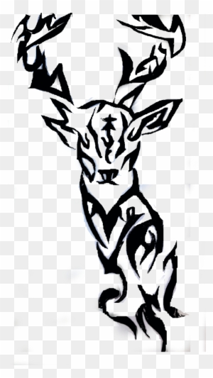 Black and Grey Deer Tattoo Design – Tattoos Wizard Designs