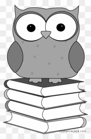 Owl With Book Animal Free Black White Clipart Images - Owl Activities For School