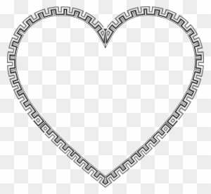 Border Frame Decorative Ornamental Abstract - Decorative Heart Line Drawing