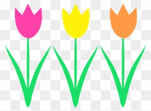 Borders On Pictures - Spring Tulips Clip Art