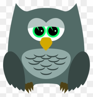 Cute Cartoon Owls 7, Buy Clip Art - Dark Grey Owl Round Ornament