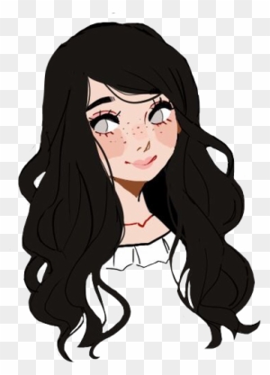 Report Abuse Drawing Of A Girl Black Hair Free Transparent Png