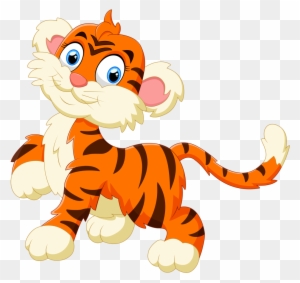 Cartoon Illustration - Tiger Cub Cartoon