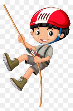 Rope Climbing Clip Art - Boy Climbing Tree Cartoon - Free Transparent