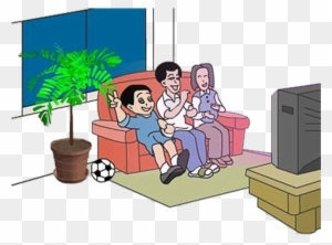 Free Clipart Of Kids Watching Tv - Watch Tv Clipart Black And White