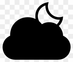 Cloudy Night Weather Symbol Vector Simbol Cuaca Malam 
