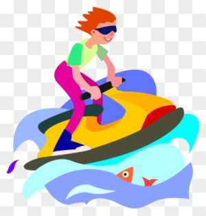 Vector Illustration Of Personal Watercraft Personal - Jet Ski Clip Art