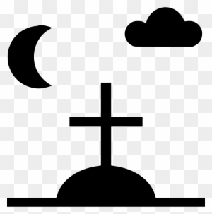 Night Stone Grave Cross Moon Cloud Comments - Crescent