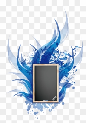 Blackboard Download Euclidean Vector Clip Art - Blue Flowers Shower Curtain