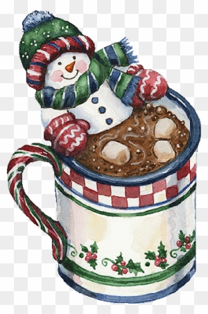 Christmas Snowman Hot Cocoa Clip Art - Snowman With Hot Chocolate Clipart