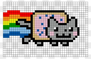 Nyan Cat Pixel Art Grid 230139 - Nyan Cat Perler Bead Pattern - Free  Transparent PNG Clipart Images Download