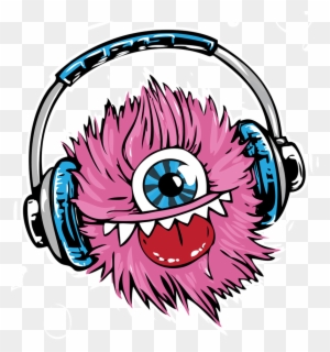 Monsters Clip Art - Monster Listen To Music