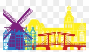Bleed Area May Not Be Visible - Art Print: Paulrommer's Amsterdam Skyline Pop, 61x46cm.