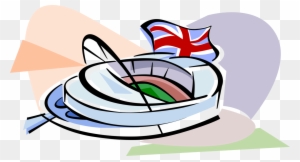 Vector Illustration Of Wembley Football Stadium, Wembley, - Wembley Stadium Clipart