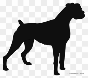 Boxer Dog Animal Free Black White Clipart Images Clipartblack - Boxer Dog Silhouette Vector