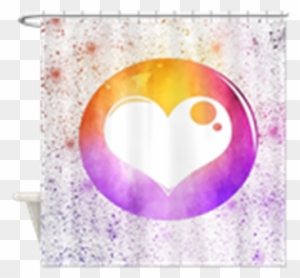 Watercolor Heart Design 10 Shower Curtain> Abstract - Heart
