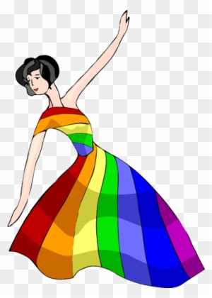 Lgbt Performer - Dancing Woman In Rainbow Dress Mugs