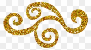Gold Glitter Swirl Clipart - Gold Swirl Transparent Background