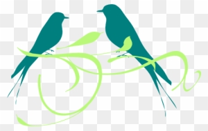 Lovebird Clipart Green Bird - Vintage Love Birds Clipart