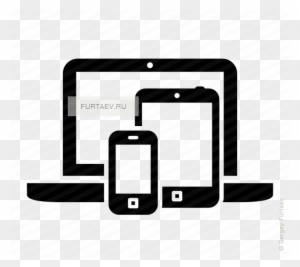 Vector Icon Of Mobile Phone, Tablet Computer And Laptop - Portable Devices Icon