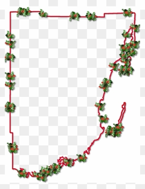 A Map Of Miami-dade With A Red Outline, Inner Drop - Christmas