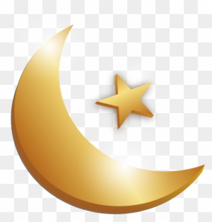Golden Moon Star 28102943 Transprent Png Free Download - Gold Moon And Stars Png
