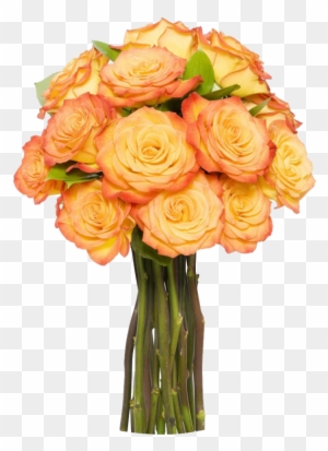 12 Long Stem Orange Roses Without Vase Loading Zoom - Vase Of Orange Flowers Png