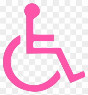Light Pink Handicapped Symbol Clip Art At Clker - Disabled Symbol Sign - Satin Stainless Steel