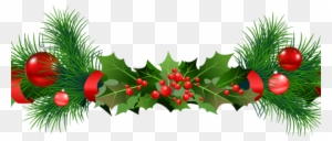 Peaceful Design Ideas Green Christmas Garland Garlands - Christmas Garland Border Transparent