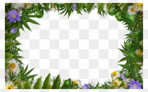 Flower Frame Border Png With Green Leaves Background - Spring Border Transparent Background