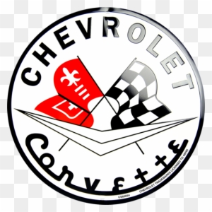 Chevrolet Corvette Circle - Chevrolet Chevy Corvette Flag Logo Circular Sign