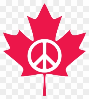Clipart Canadian Flag - Canadian Flag With Peace Sign